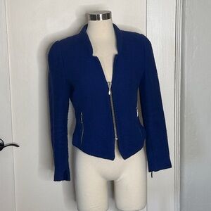 Zara Deep Blue Boucle Blazer